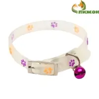 Ошейник, светящийся в темноте, "Яркие следы" (люминесцентный), 30 х 1 см, фиолетово-жёлтый