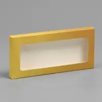 Подарочная коробка под плитку шоколада, с окном, золотая, 17&times;8&times;1.4 см