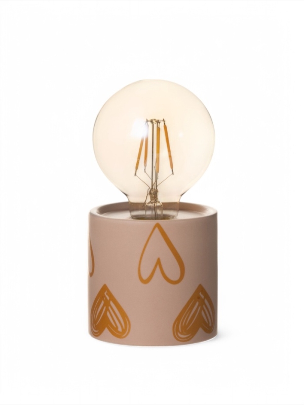 Светильник "Цилиндр" большие сердца LED 2хАА 8,5х8,5х17см