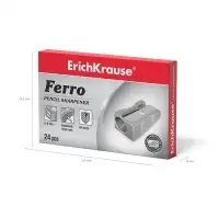Точилка ErichKrause Ferro, 1 отверстие, алюминий, отверстие диаметром 8 мм, серая