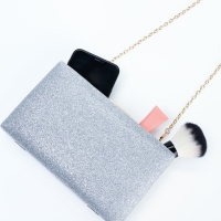 Сумка жен,  17,5*5*9, отд на фермуаре, цепь, серебро