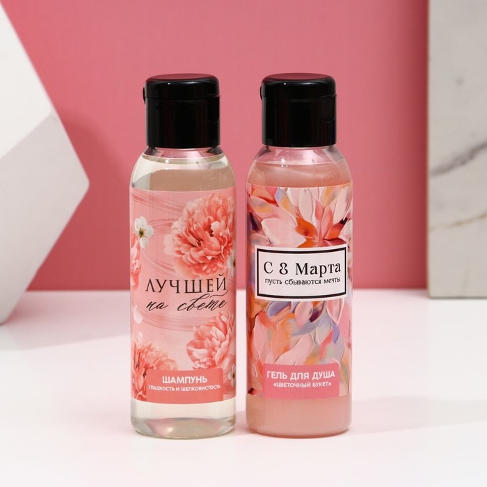Подарочный набор косметики &laquo;Пусть сбываются мечты!&raquo;, гель для душа 100 мл и шампунь для волос 100 мл, ЧИСТОЕ СЧАСТЬЕ