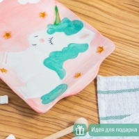 Блюдо керамическое прямоугольное &laquo;Единорог&raquo;, 24,8&times;16,8 см, цвет разноцветный
