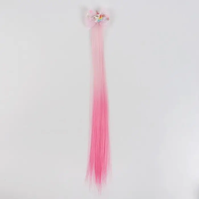 Локон накладной &laquo;Бантик&raquo;, прямой волос, на заколке, 32 см, цвет МИКС