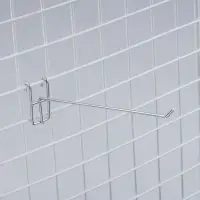 Крючок на сетку одинарный, цвет хром, d=3,5 мм, L=19 см