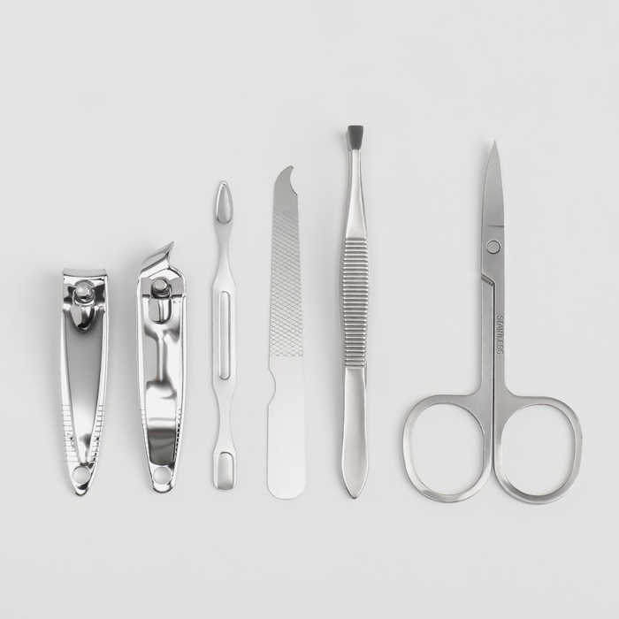 Набор маникюрный &laquo;NICE DAY&raquo;, 6 предметов, в футляре, цвет розовый