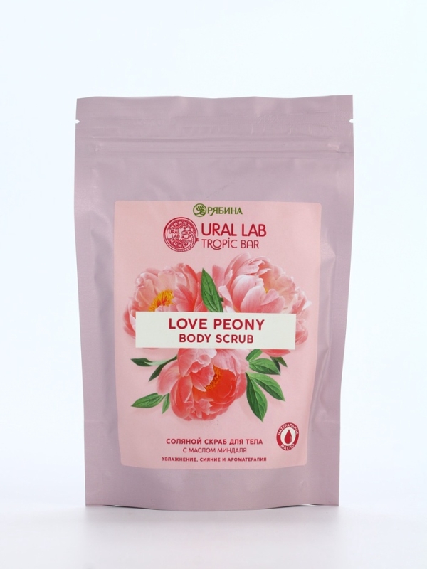 Скраб для тела соляной &laquo;Пион&raquo; с маслом миндаля, 250 г TROPIC BAR