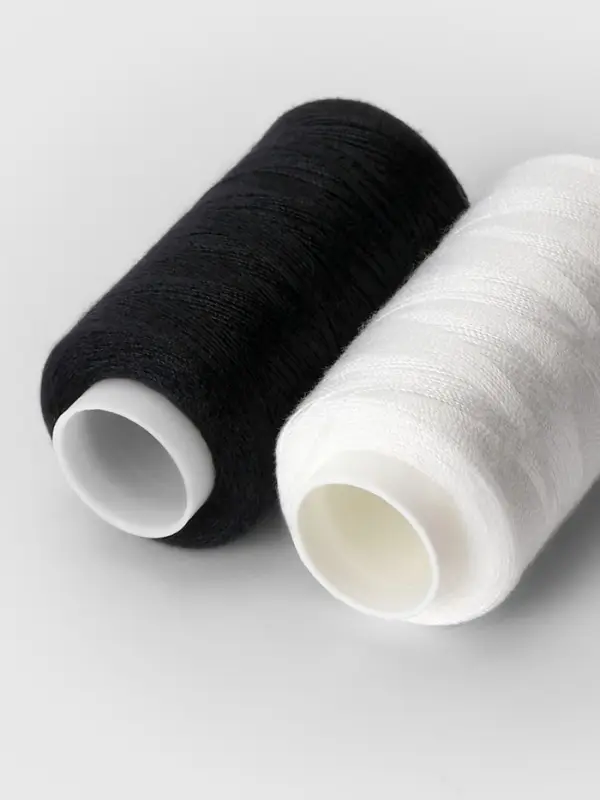 Набор ниток 40/2, 2 шт., 350 м, чёрный, белый