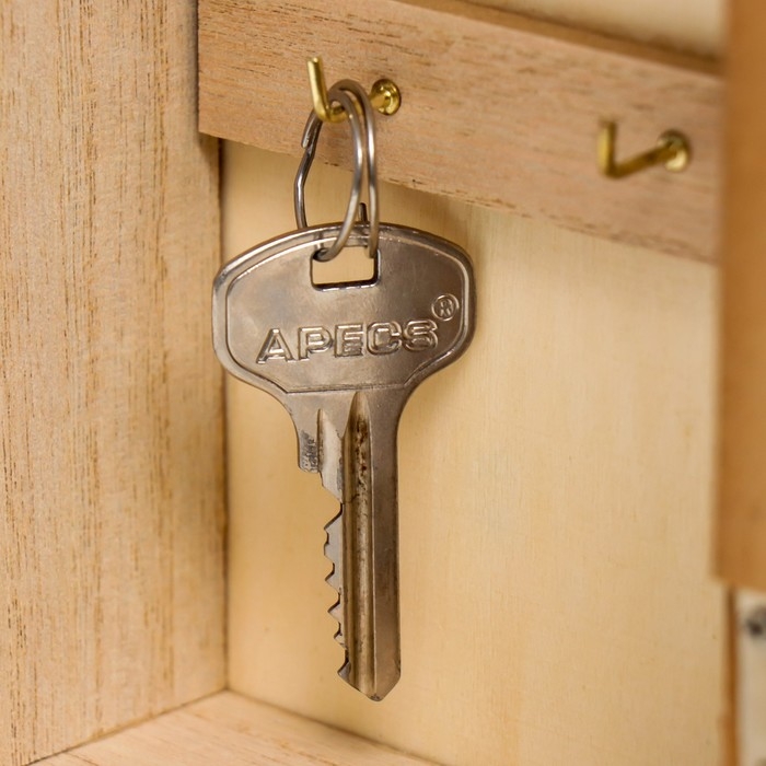 Ключница дерево 4 крючка и полочка Ключница дерево 4 крючка и полочка "Барашки" 26х21х6 см