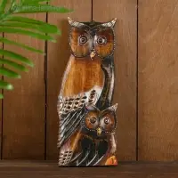 Панно "Пара сов" дерево 13,5х1,5х33 см