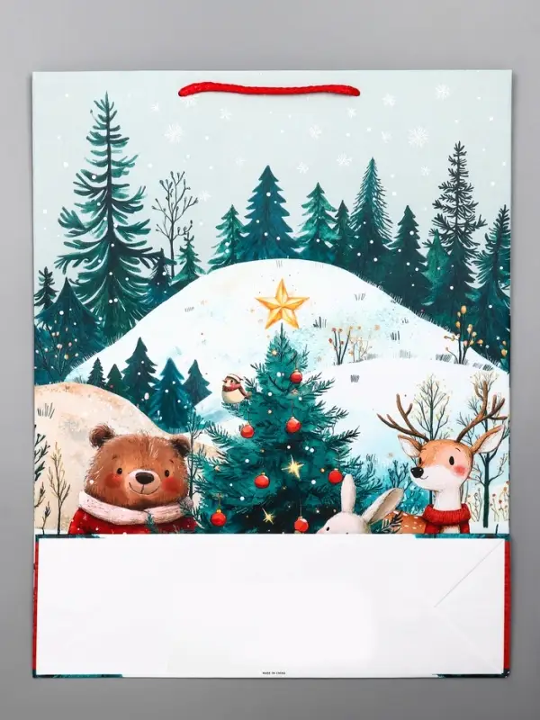 Пакет подарочный новогодний ламинированный, &laquo;Подготовка к Новому Году&raquo; , 33&times;10&times;42.5 см