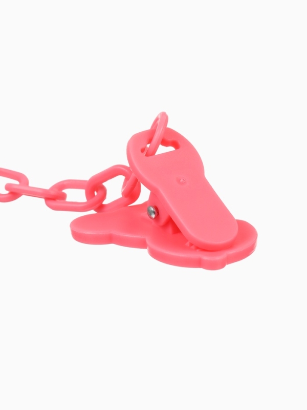 Пустышка классическая, с держателем, +0мес., цвет розовый