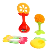 Набор погремушек с прорезывателем для зубов &laquo;Фруктики. Апельсин&raquo;, 4 шт