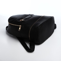 Рюкзак женский из искусственной кожи на молнии, 1 карман, цвет чёрный Рюкзак женский из искусственной кожи на молнии, 1 карман, цвет чёрный