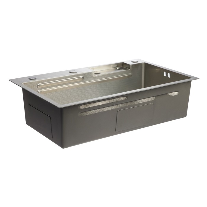 Кухонная мойка ZEIN M01, S=3.0 и 0.7 мм, смеситель, корзины, разделочная доска, сифон, сатин Кухонная мойка ZEIN M01, S=3.0 и 0.7 мм, смеситель, корзины, разделочная доска, сифон, сатин