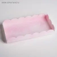 Коробка для печенья, кондитерская упаковка с пластиковой крышкой, Happy your day, 21 х 10.5 х 3 см