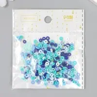 Бусины для творчества PVC "Колечки голубо-синие" набор &asymp; 330 шт 0,1х0,4х0,4 см