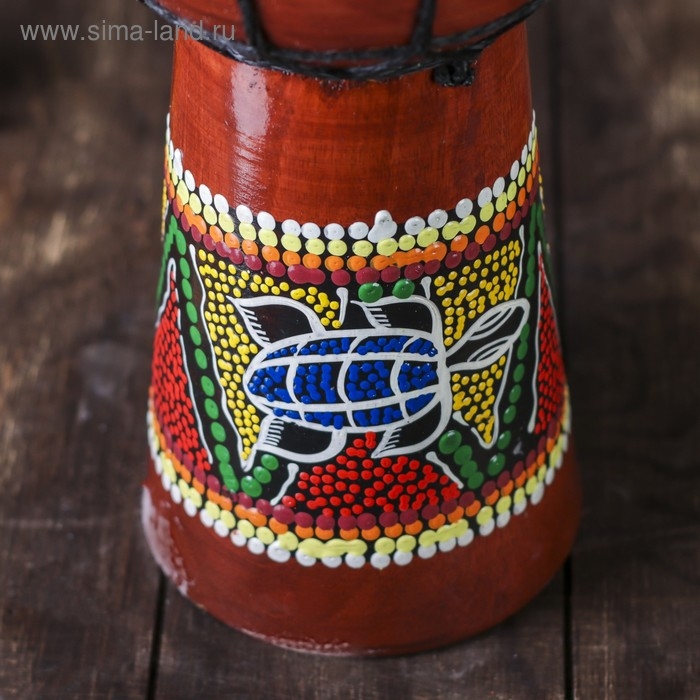 Сувенирный музыкальный инструмент "Барабан Джембе ящерица" 14x14x30 см   МИКС