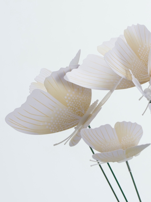 Набор штекеров "Бабочки" белые, в наборе 12шт, 12/10/8/6/4см