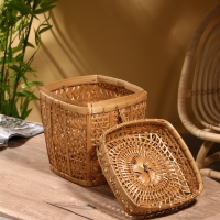 Корзина плетёная "Баскет" бамбук 24х24х28 см, светлая