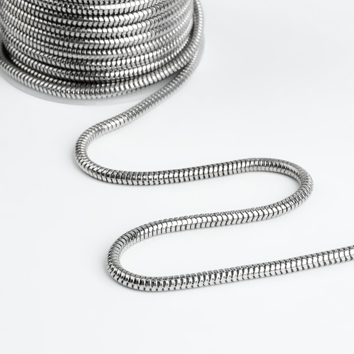 Цепочка для сумки, железная, d = 3 мм, 10 &plusmn; 0,5 м, цвет серебряный