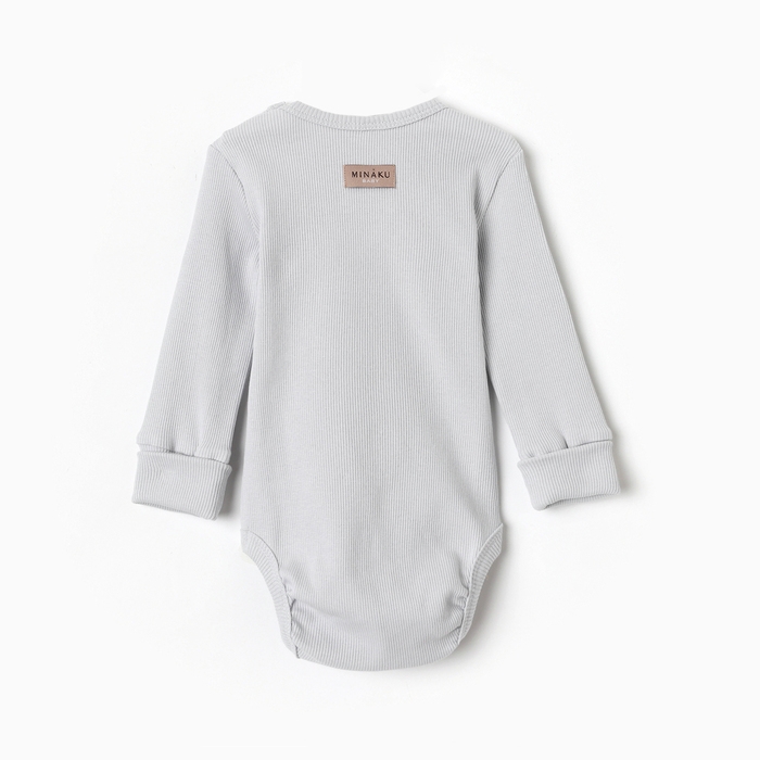 Комплект боди детских MINAKU: Basic Line BABY, цвет светло-серый/графитовый, рост 86-92