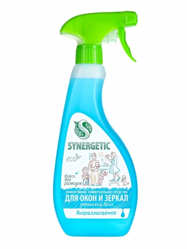 Средство для мытья окон и зеркал Synergetic &laquo;Океанский бриз&raquo;, 500 мл