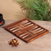 Нарды 24,5х15х3,5 см, дерево шишам, латунь