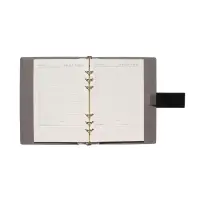 Органайзер на кольцах, А5, с хлястиком, 80л, линия, к/зам, Черный