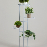 Подставка для цветов Greengo, 5 полок, 44 &times; 22 &times; 95 см, напольная, металл, белая