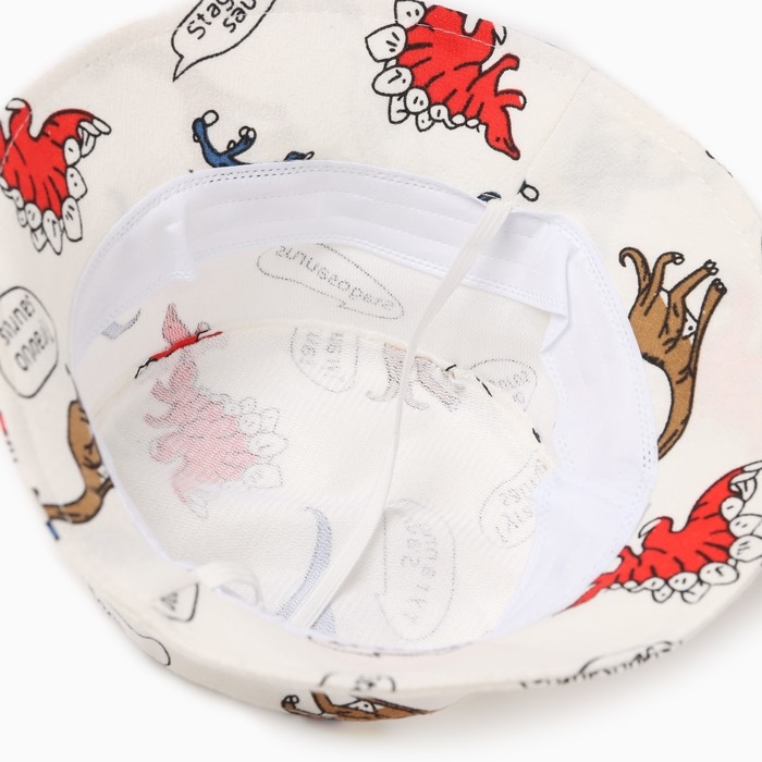 Панама детская MINAKU "Динозавры", цвет белый, р-р 49-50