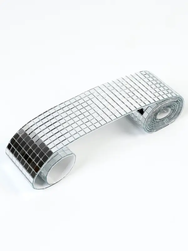 Зеркальная мозаика, самоклеящаяся, 4 см * 1 м, цвет серебро