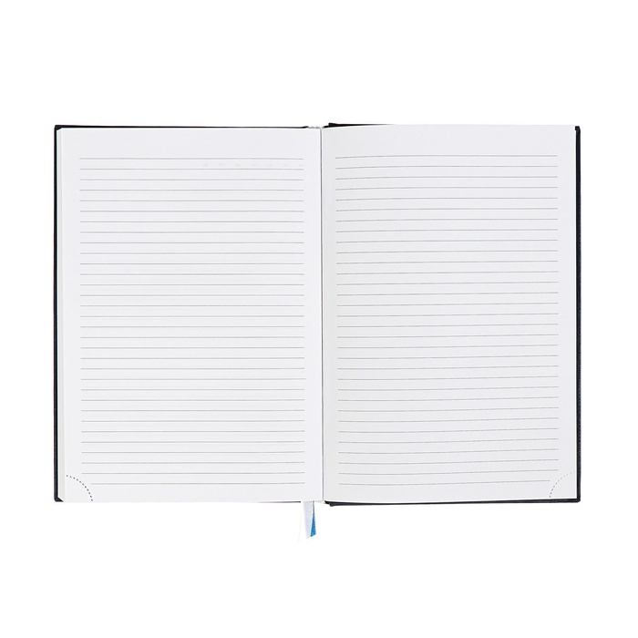 Ежедневник недатированный, A5, 160 листов, Attomex. Lancaster, твердая обложка балакрон с поролоном, тиснение фольгой, перфорация, ляссе, блок 70%, синий