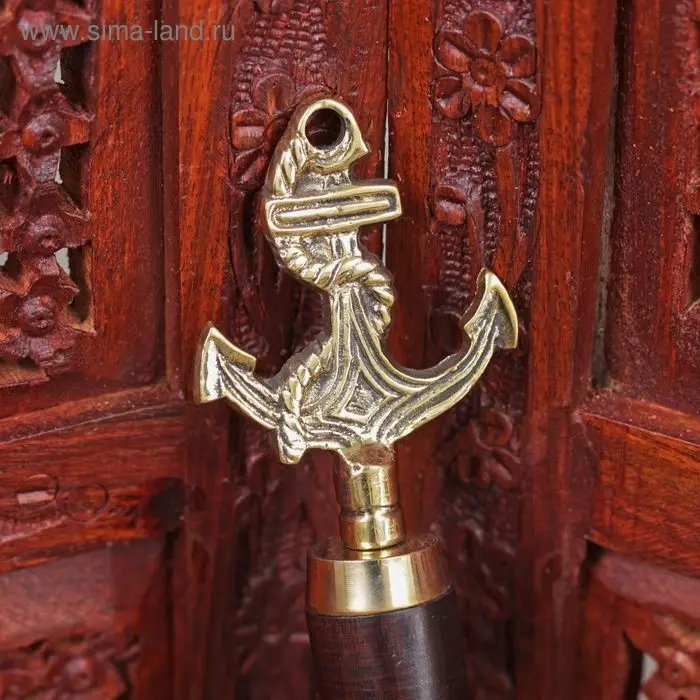 Ложка для обуви &laquo;Якорь&raquo;, 51&times;5.5&times;2.5 см, латунь