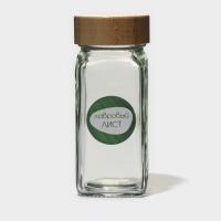 Набор стеклянных баночек для специй с деревянной крышкой BellaTenero &laquo;Эко&raquo;, 120 мл, 4&times;11 см, 12 шт