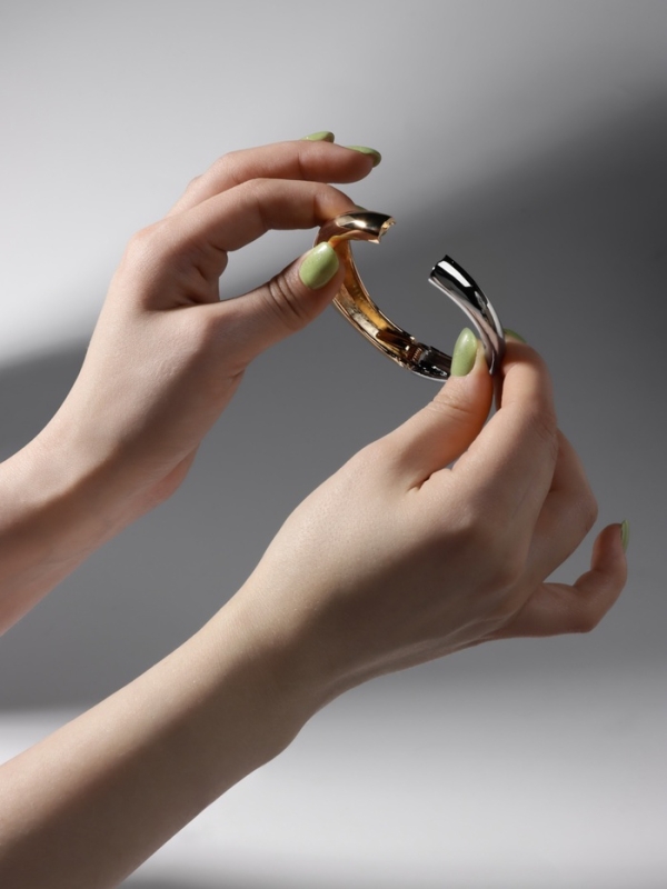 Браслет металл &laquo;Тренд&raquo; объёмный, цвет серебрено-золотой