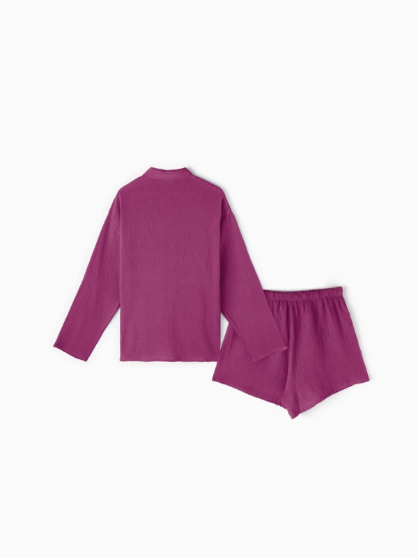 Комплект женский (рубашка, шорты) KAFTAN Basic р. 52-54 сиреневый
