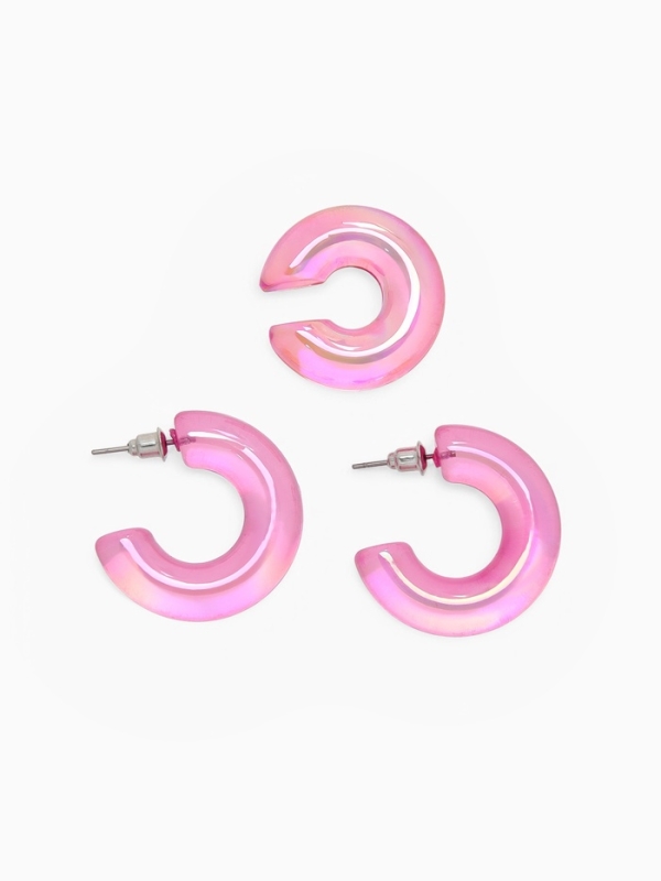 Набор серьги и каффы 3 шт &laquo;Нежность&raquo; капля, цвет розовый в серебре