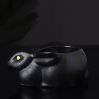 Подсвечник "Заяц" 9х6х4 см, черный