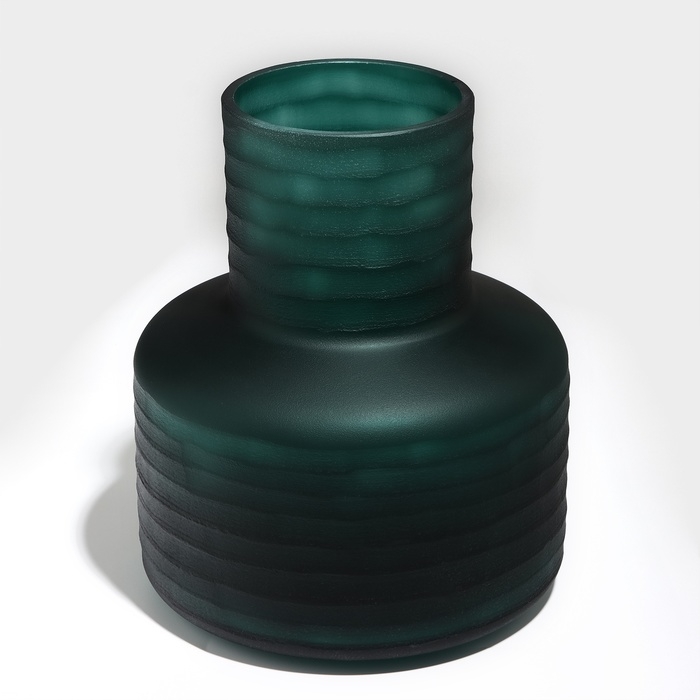 Ваза для цветов &laquo;Флорентина&raquo; из зеленого стекла 24 х 21 х 21 см