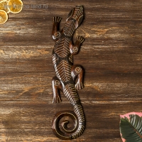 Панно дерево "Геккон" 50х13х1 см