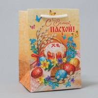 Пакет подарочный, упаковка, &laquo;С Великой Пасхой!&raquo;, 12 х 18 х 12 см