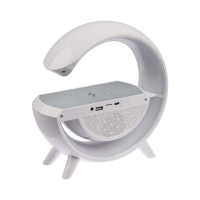 Портативная колонка- ночник BT3401, 5 Вт колонка, 15 W зарядка, 1200 мАч, подсветка, белая