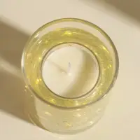 Свеча интерьерная в стакане с LED-подсветкой "Перламутровые сердечки" 8х8х9 см