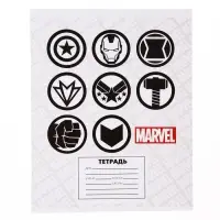 Тетрадь в клетку 24 листа, 4 вида МИКС, обложка мелованный картон, &laquo;Мстители&raquo;