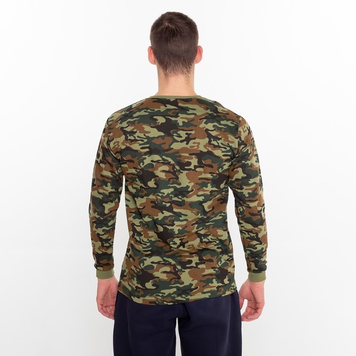 Лонгслив мужской с начёсом, цвет МИКС камуфляж коричнево-зелёный, размер 48 Лонгслив мужской с начёсом, цвет МИКС камуфляж коричнево-зелёный, размер 48