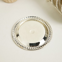 Набор блюдец &laquo;Серебро&raquo;, 14&times;10&times;12 см, с подставкой, 6 шт, цвет серебряный