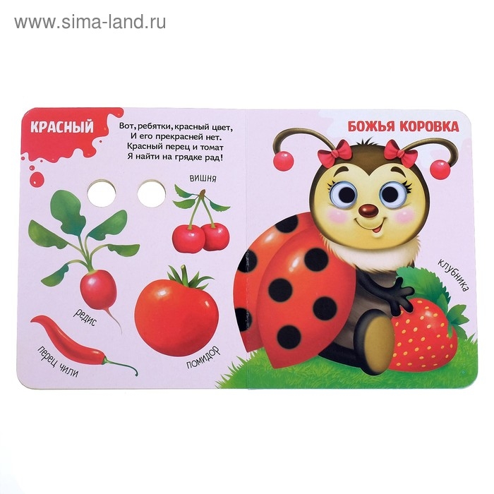 Книга картонная с глазками &laquo;Какие бывают цвета?&raquo;, 10 стр.