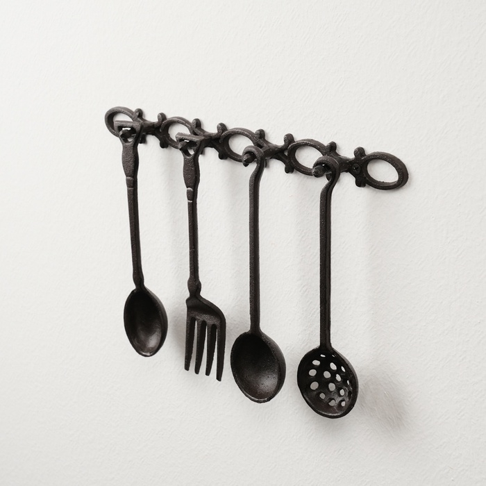 Набор фигурок настенных &laquo;Кухонная утварь&raquo;, 5 предметов, панно чугун, 22&times;33&times;3 см