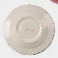 Чайная пара керамическая Доляна &laquo;Морской мир&raquo;, чашка 200 мл, блюдце d=14,5 см, цвет красный